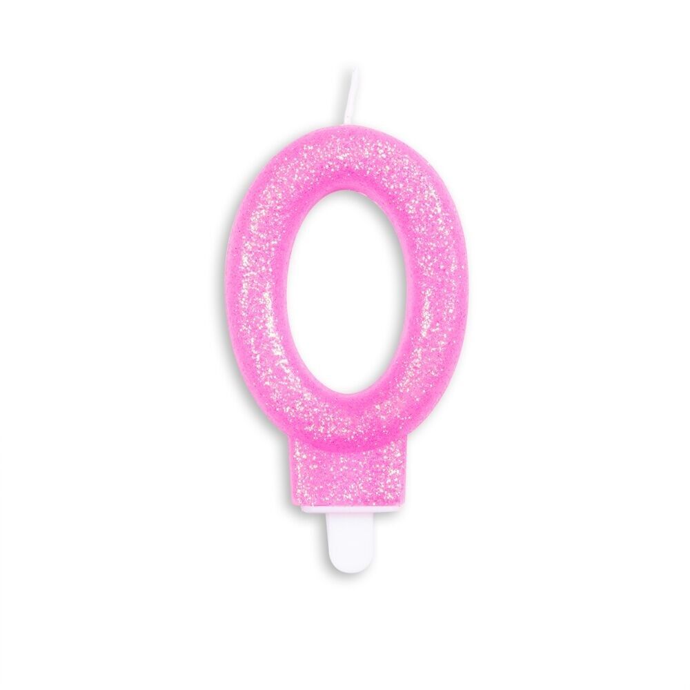 Tortenkerze Glitzer Pink Nr.0