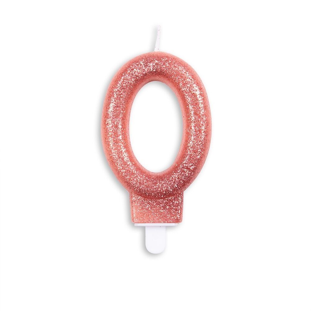 Tortenkerze Glitter Roségold Nr.0