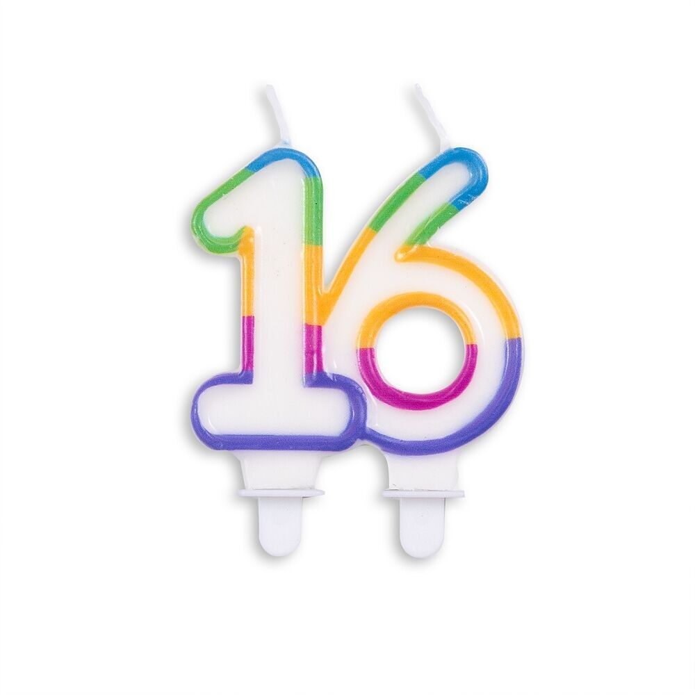 Kuchenkerze mehrfarbig Nr.16
