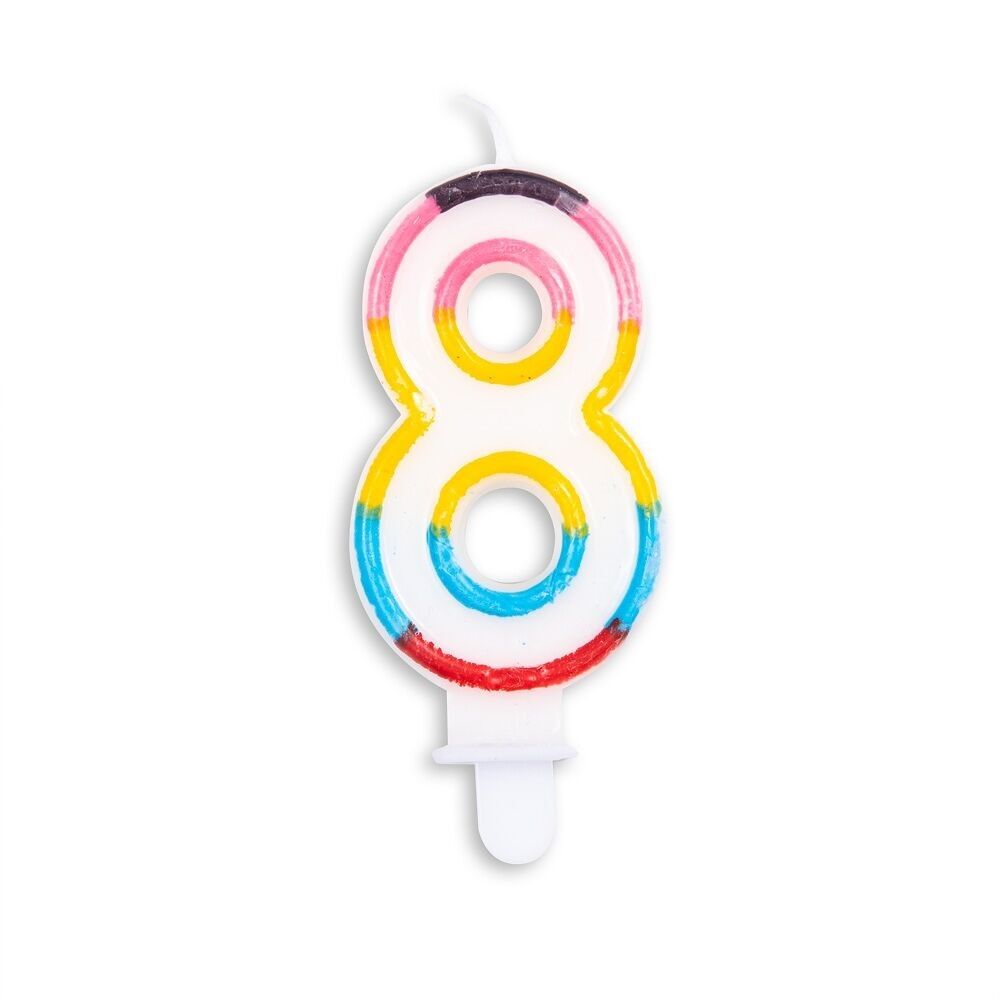 Bougie à gâteau multicolore n°8