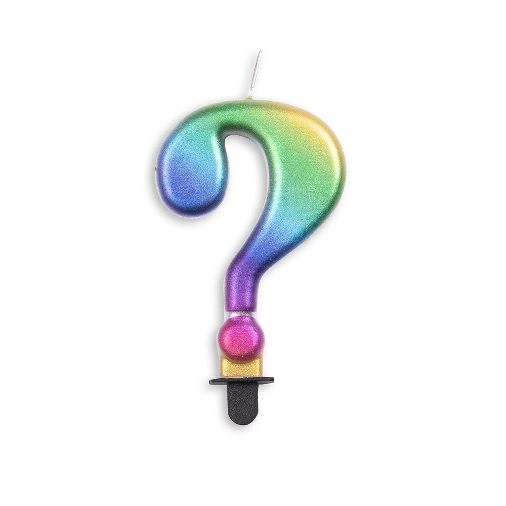 Bougie gâteau arc-en-ciel métallique ?