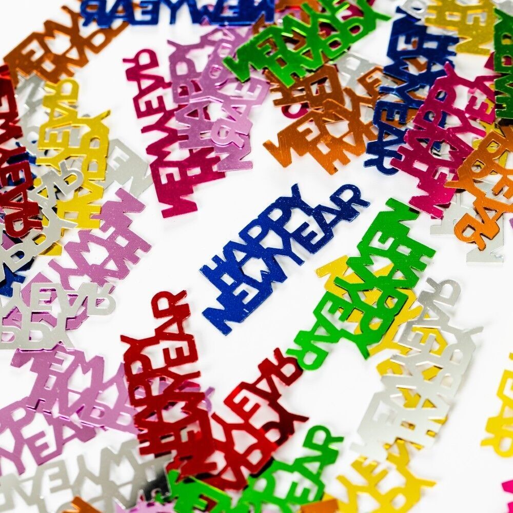 Confettis de table Texte multicolore "Bonne année" - 14 grammes