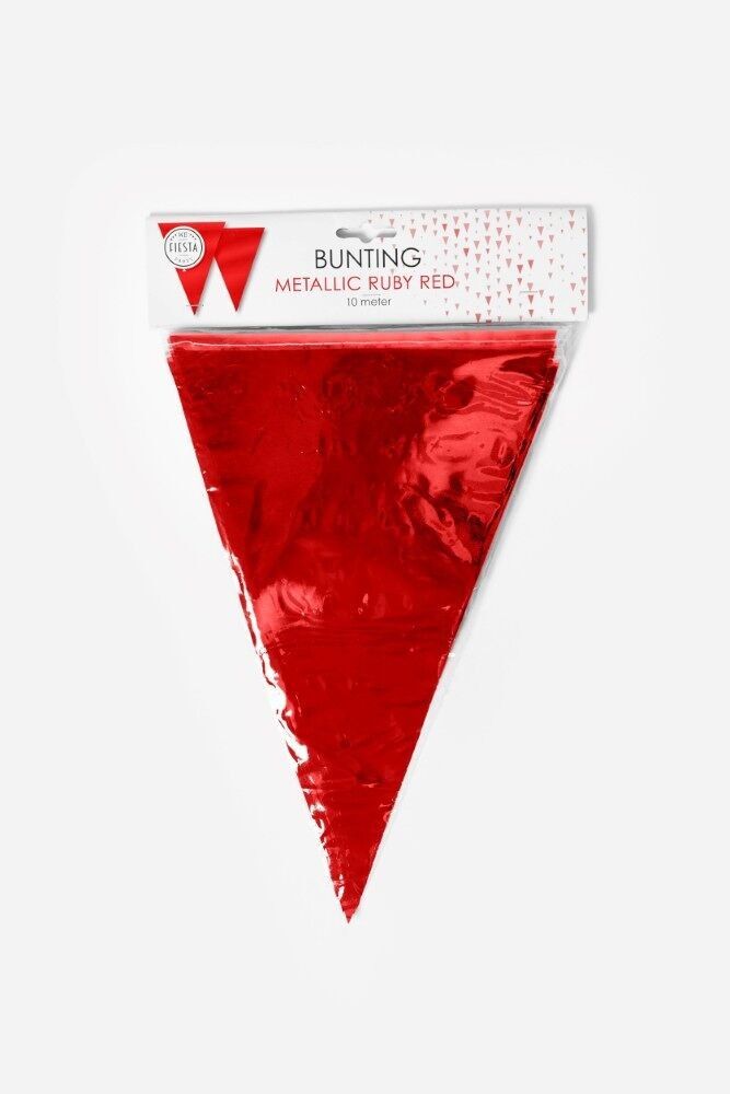 Wimpelkette metallisch 10m rubinrot Größe Fahnen: 20x30cm