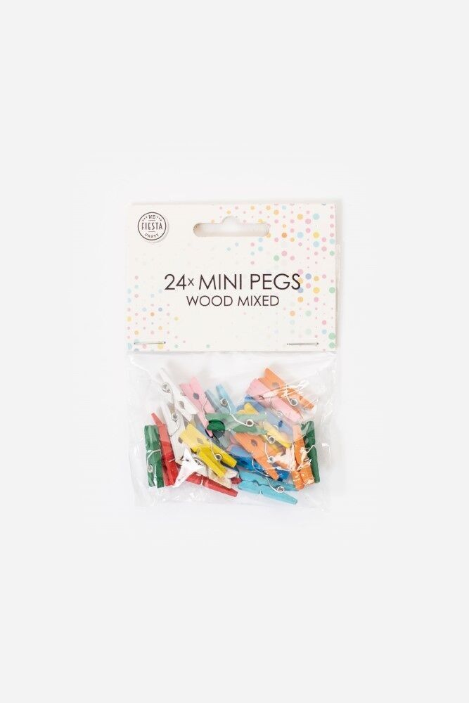 24 Mini Heringe Holz gemischt