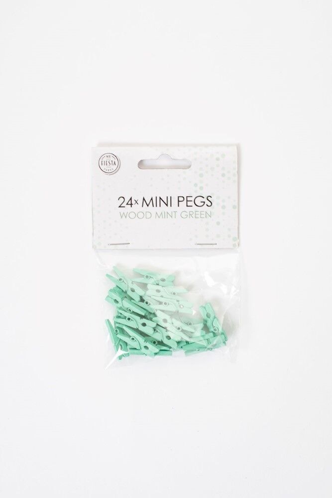 24 Mini clavijas madera verde menta