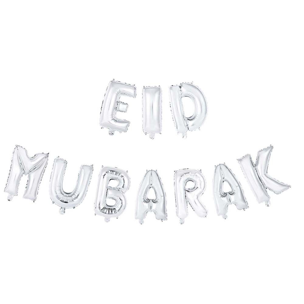 Foilballoon palabra 16" 'Eid Mubarak' plateado
