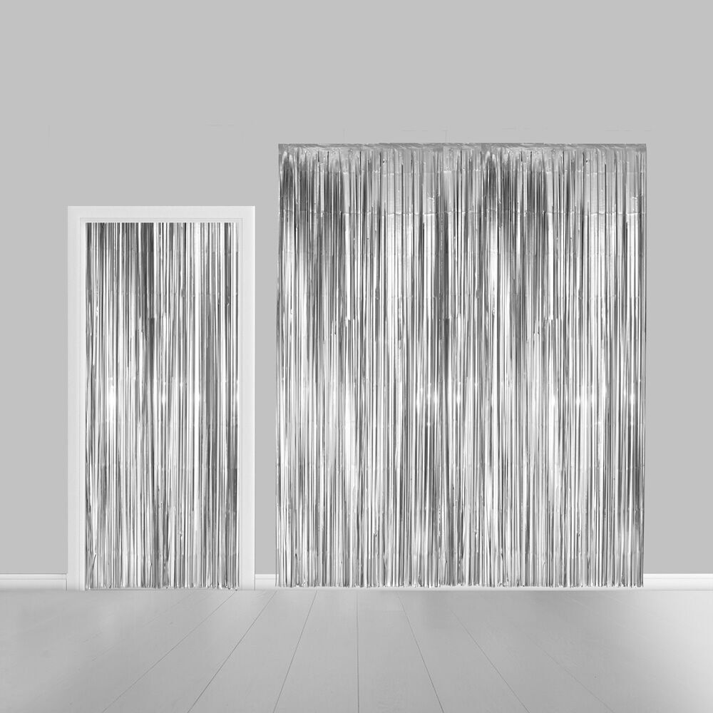 Cortina de fiesta 100x240cm plata