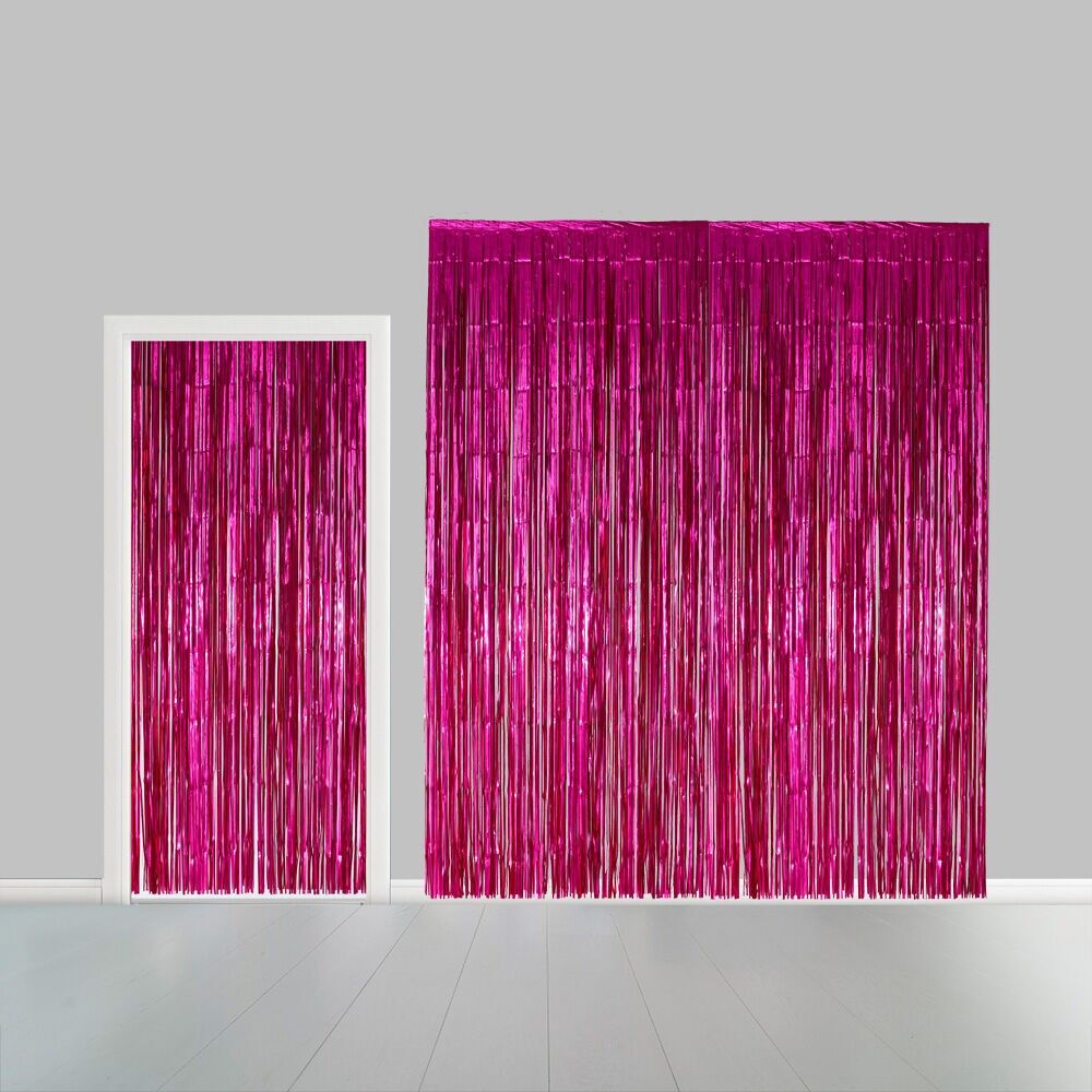 Cortina de fiesta 100x240cm rosa fuerte