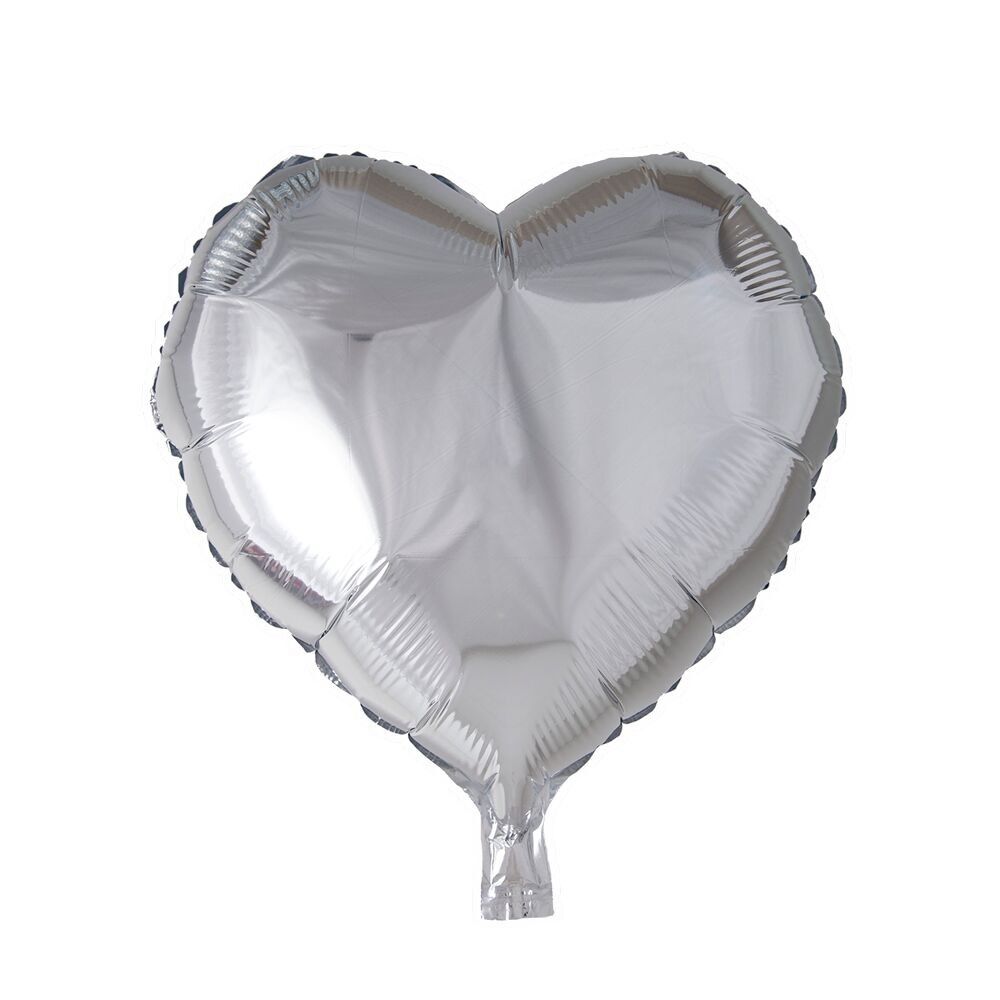 Foilballoon Hearthape 18 '' plateado Empaque individual