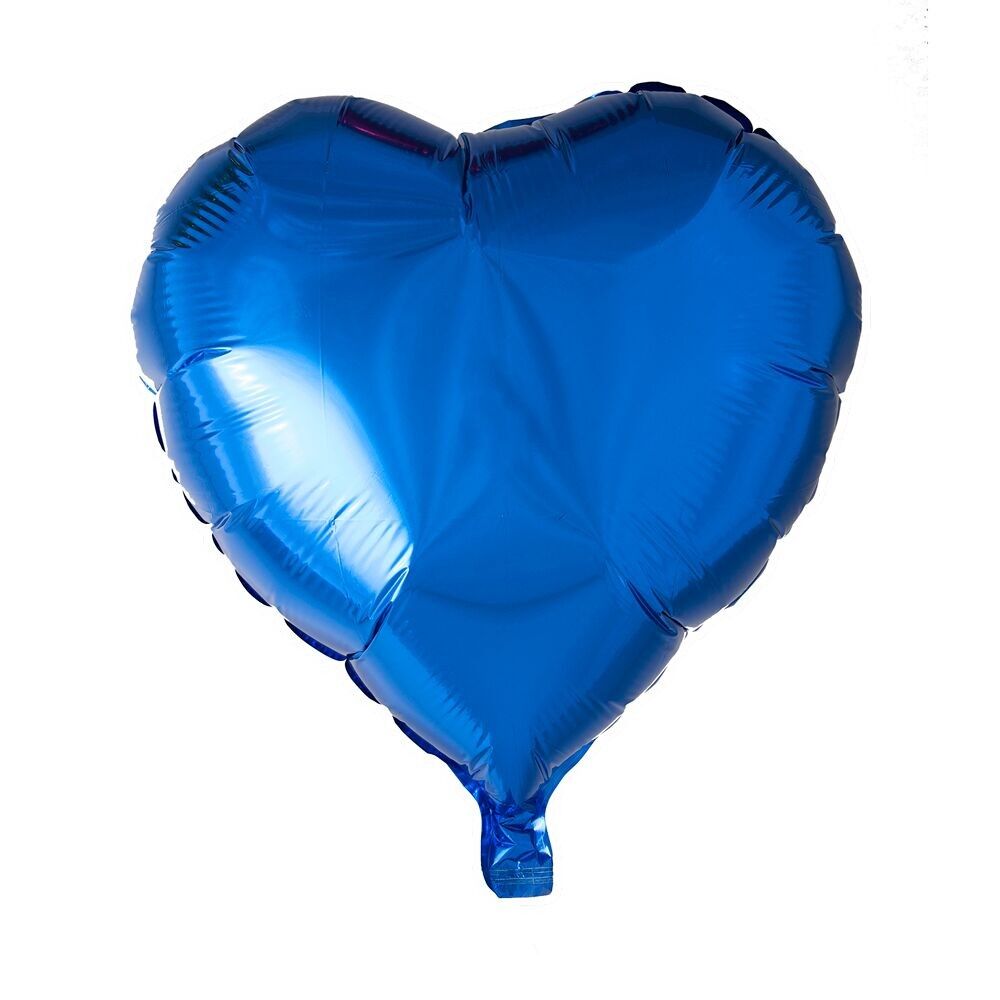 Foilballoon Hearthape 18 '' azul marino en paquete individual