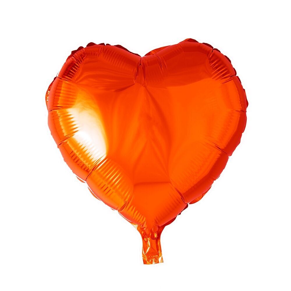 Foilballoon Hearthape 18 '' naranja en paquete individual
