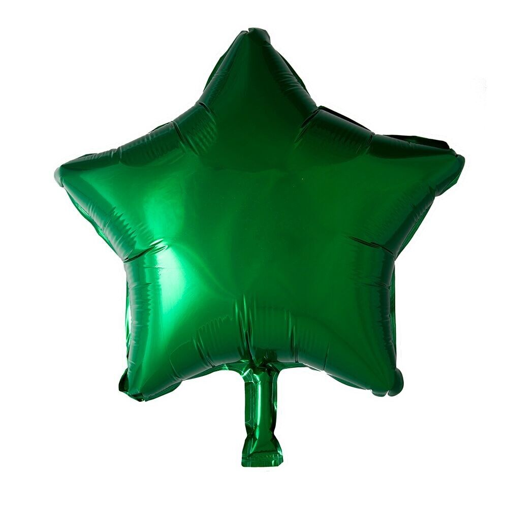 Foilballoon star 18 '' verde empaque individual