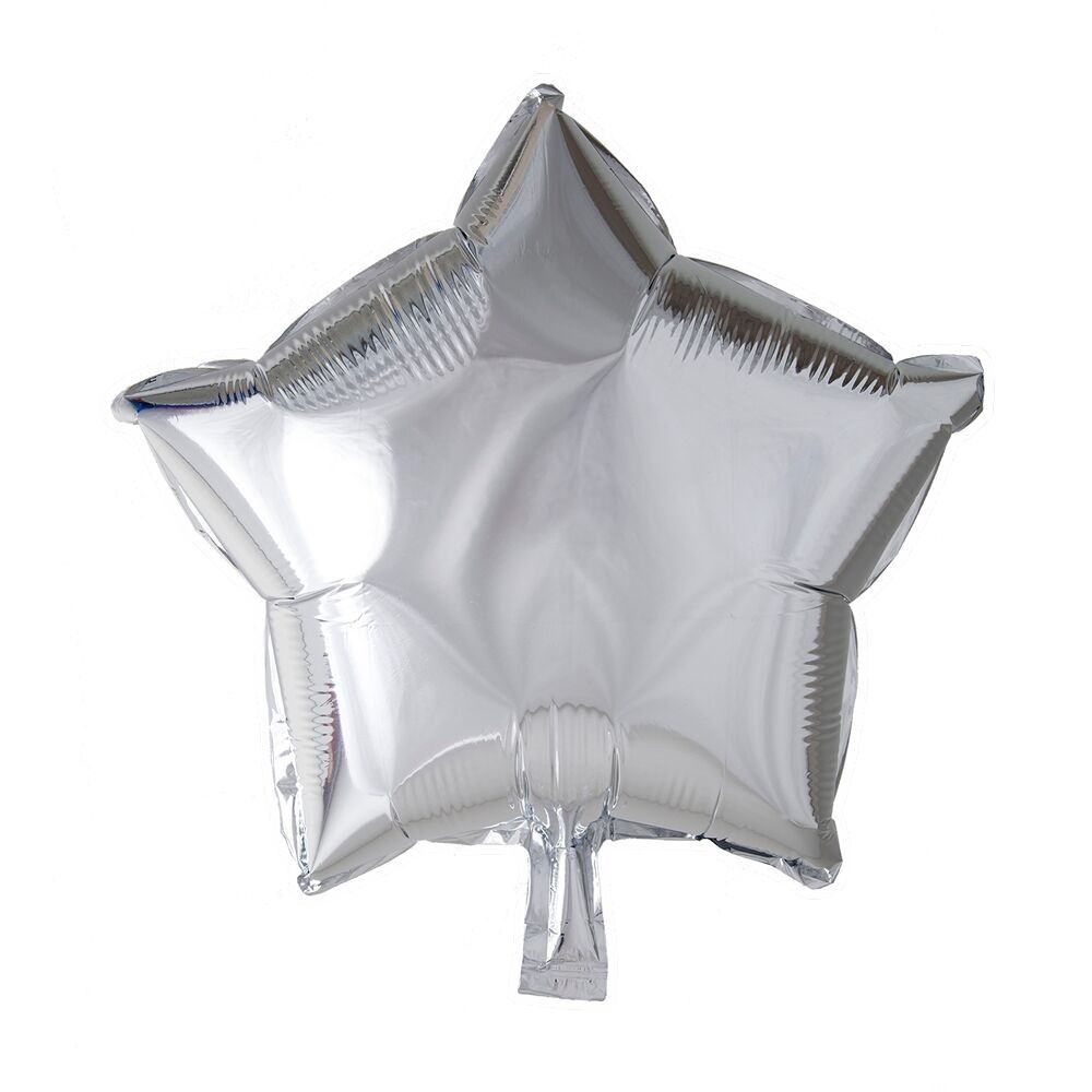 Foilballoon star 18 '' plateado empaque individual