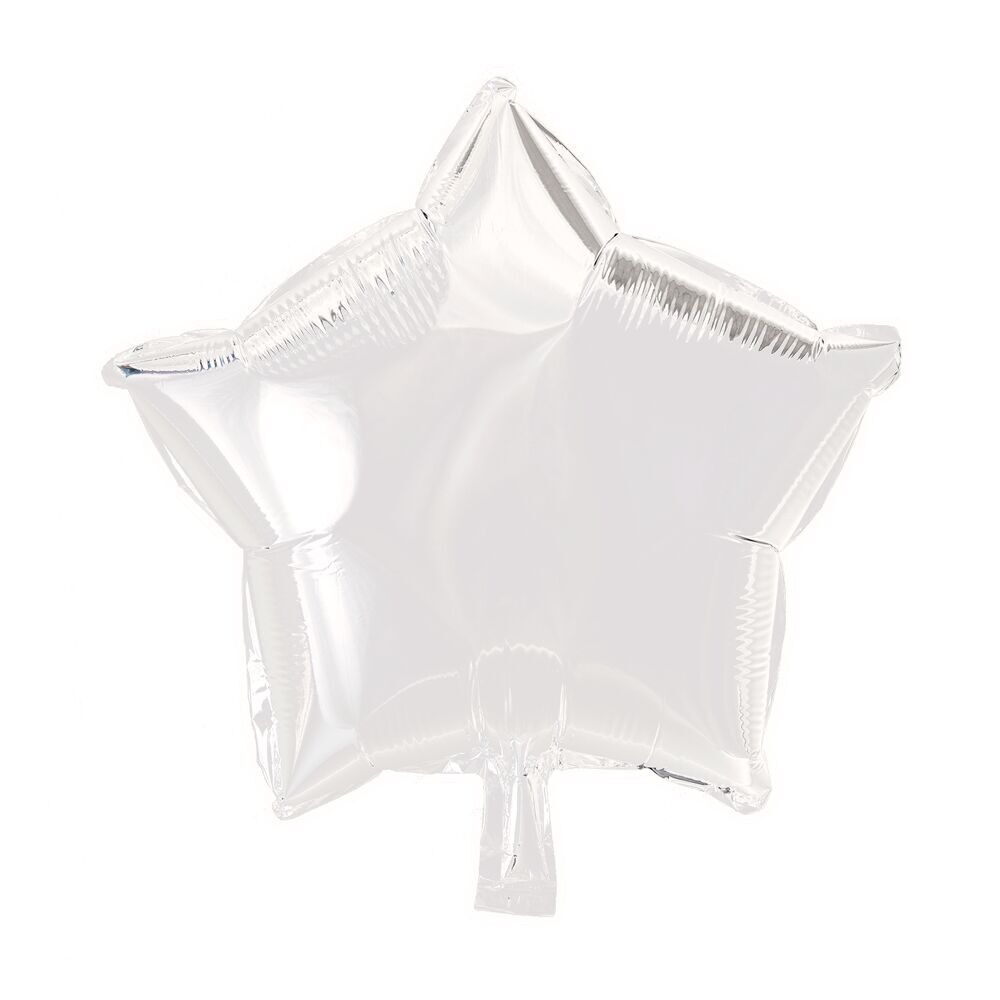 Foilballoon star 18 '' blanco empaque individual