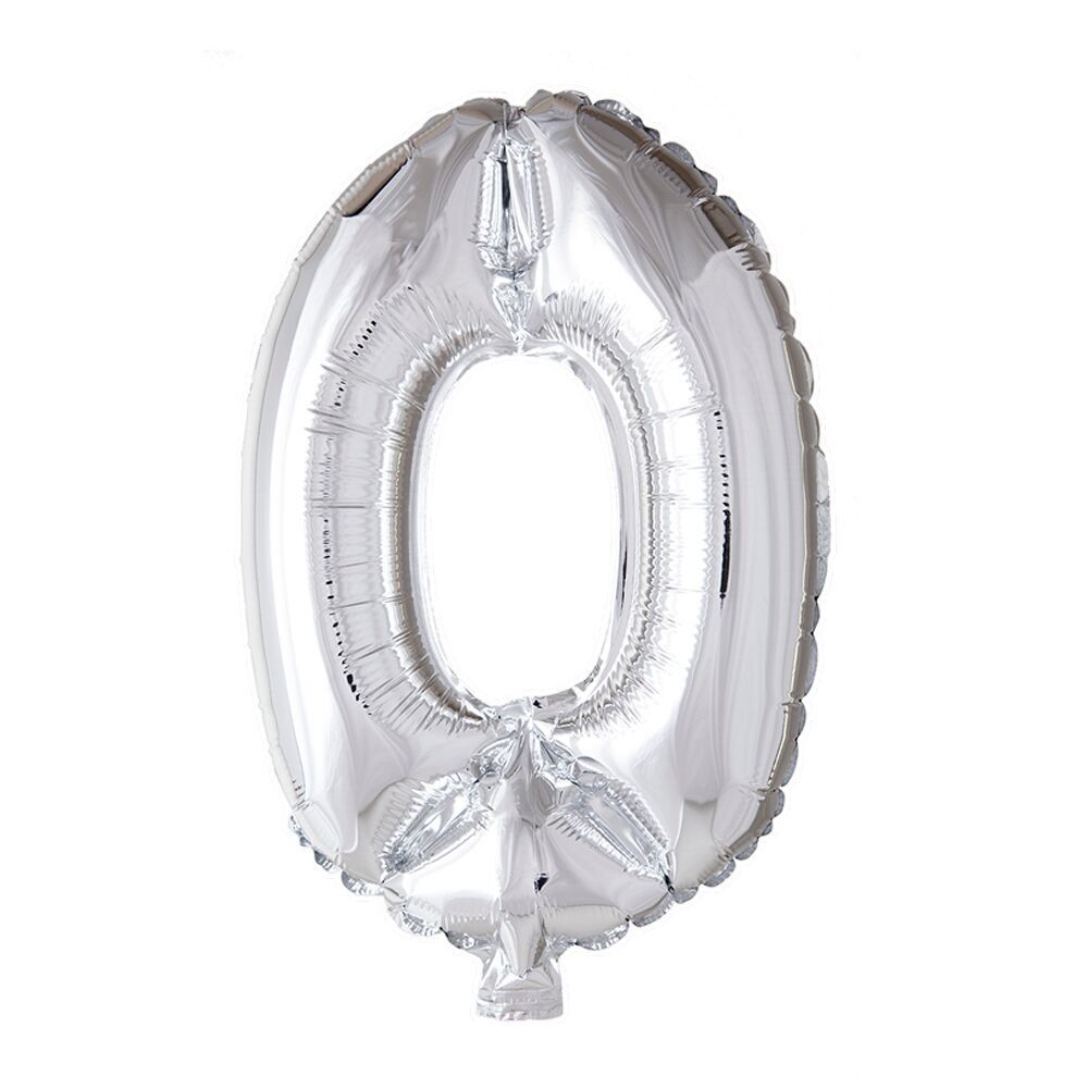 Folienballon 16" Nr. 0 silber
