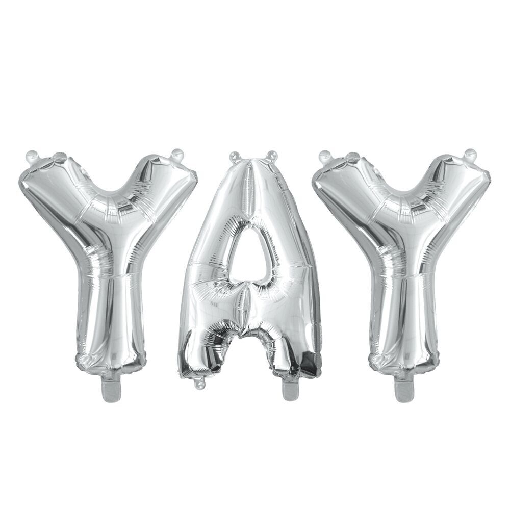 Folienballon Wort 16" 'YAY' Silber
