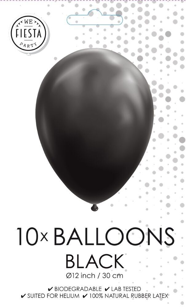 10 Luftballons 12" schwarz