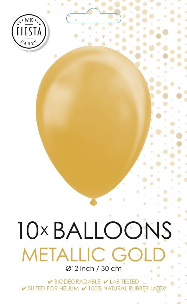 10 Luftballons 12" Metallic-Gold