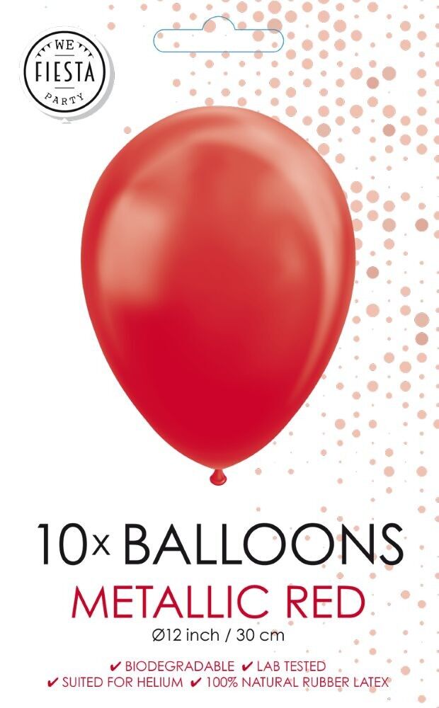10 Balloons 12" metallic red