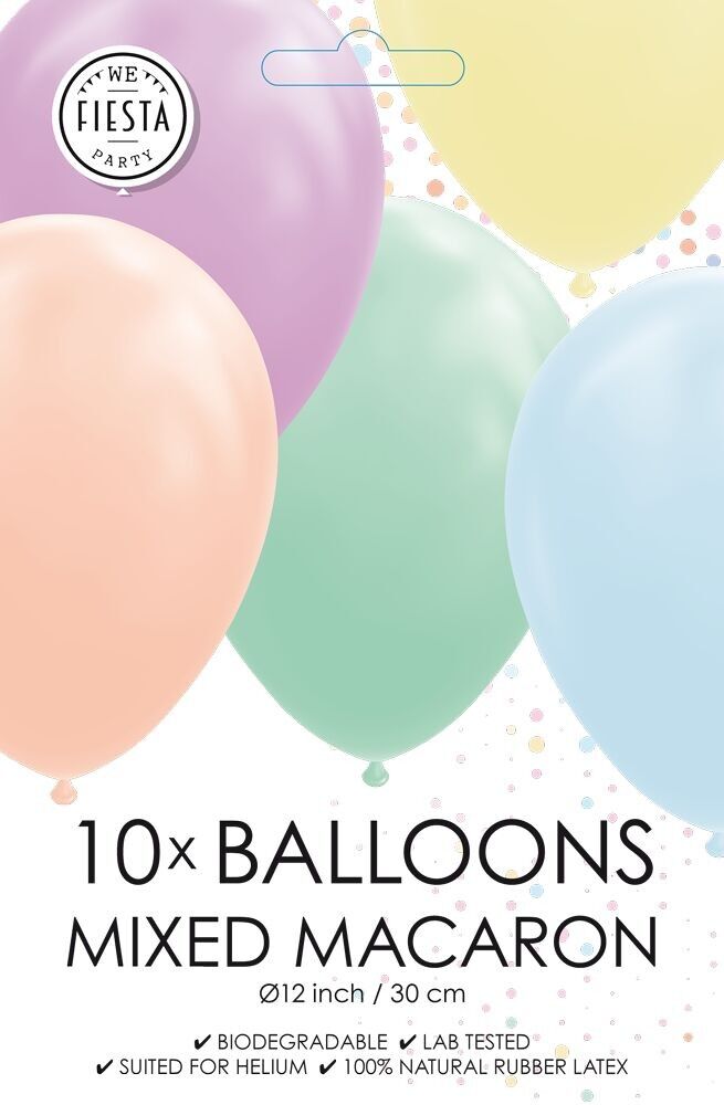 10 Ballons 12" Macarons gemischt