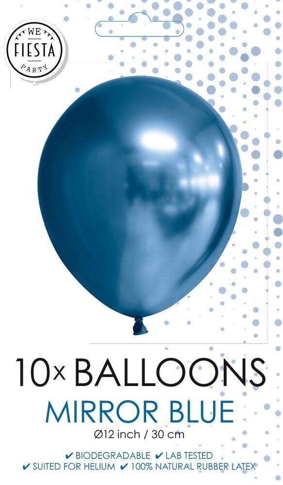 10 Spiegelballons 12" blau