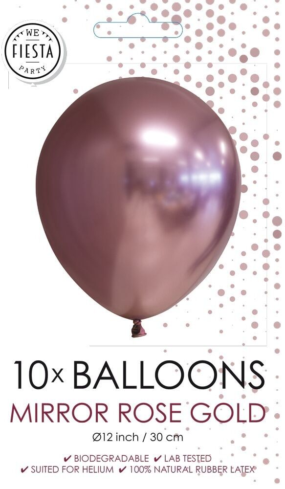 10 Spiegelballons 12" Roségold