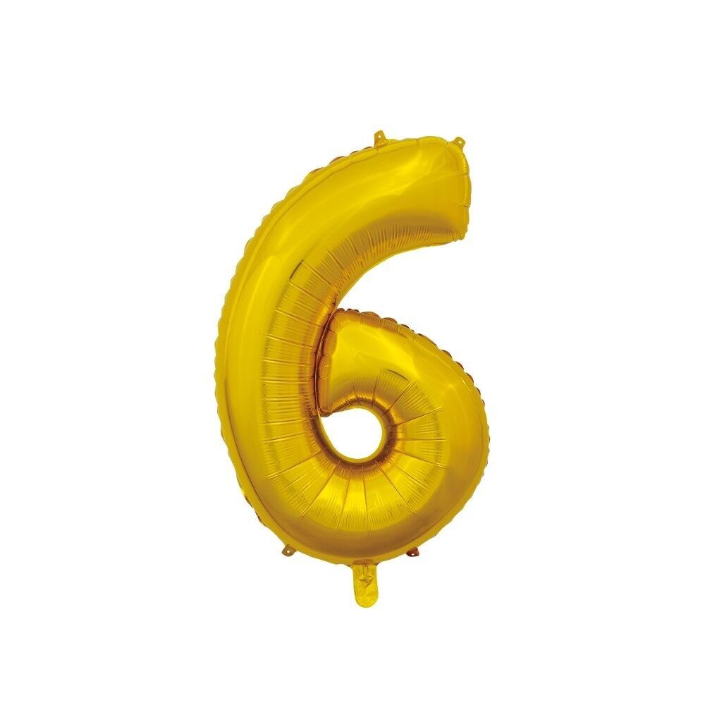 Folienballon 26" Nr. 6 gold