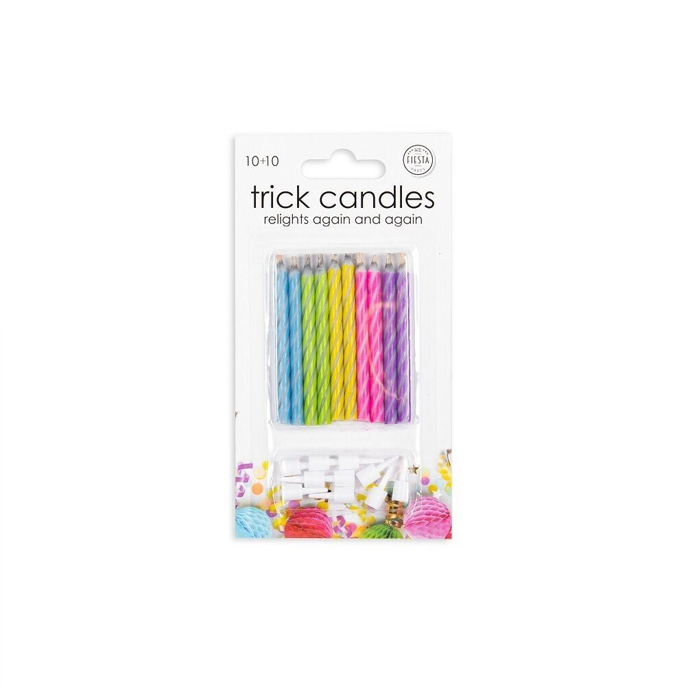 10 velas multicolores con truco para tartas
