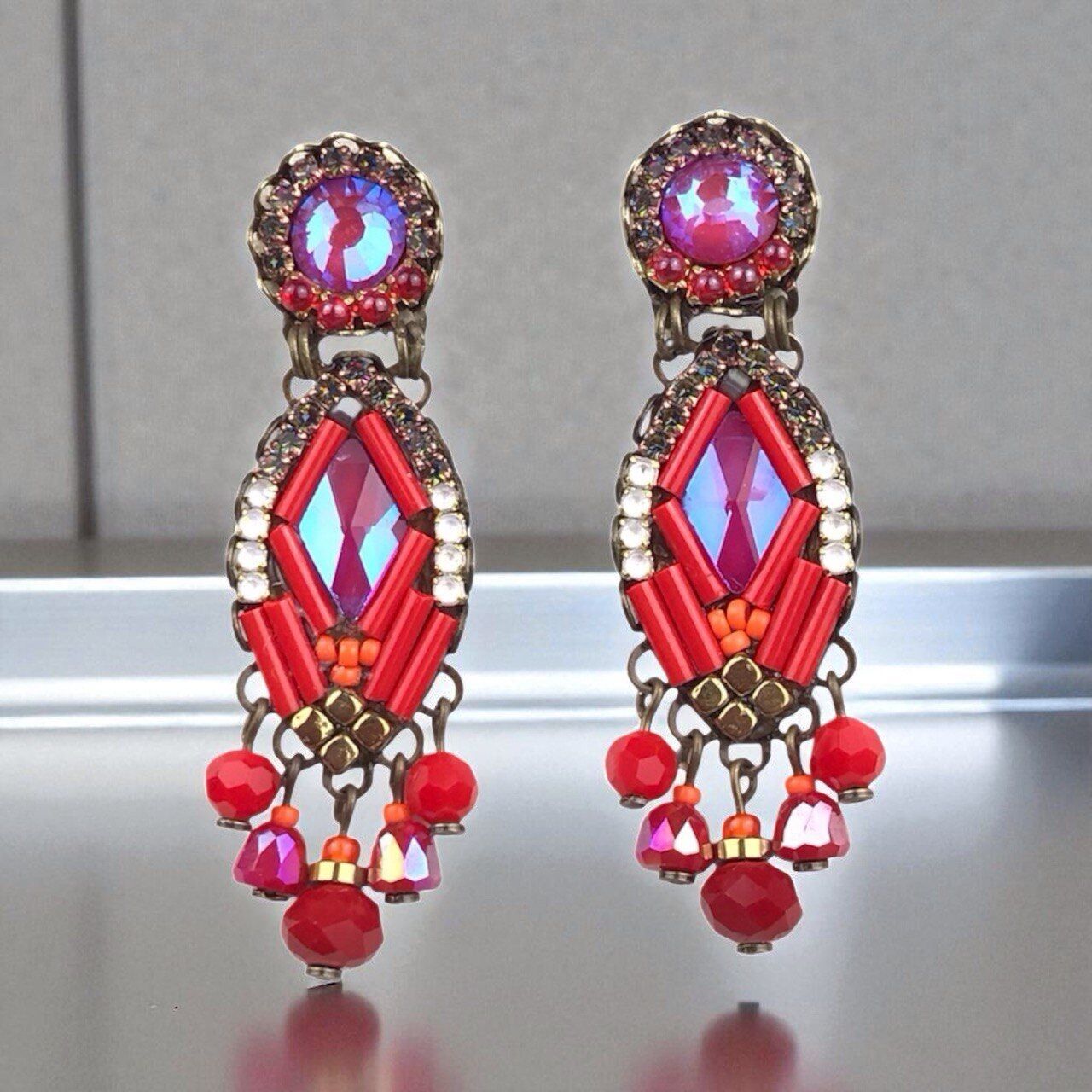 orecchini in cristallo rosso