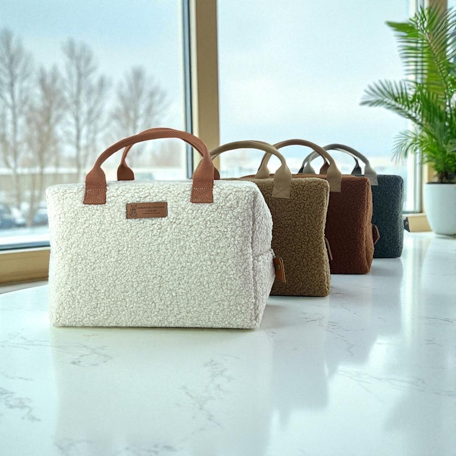 Pack of 4 Ice Cube M insulated bags, "Bouclette"