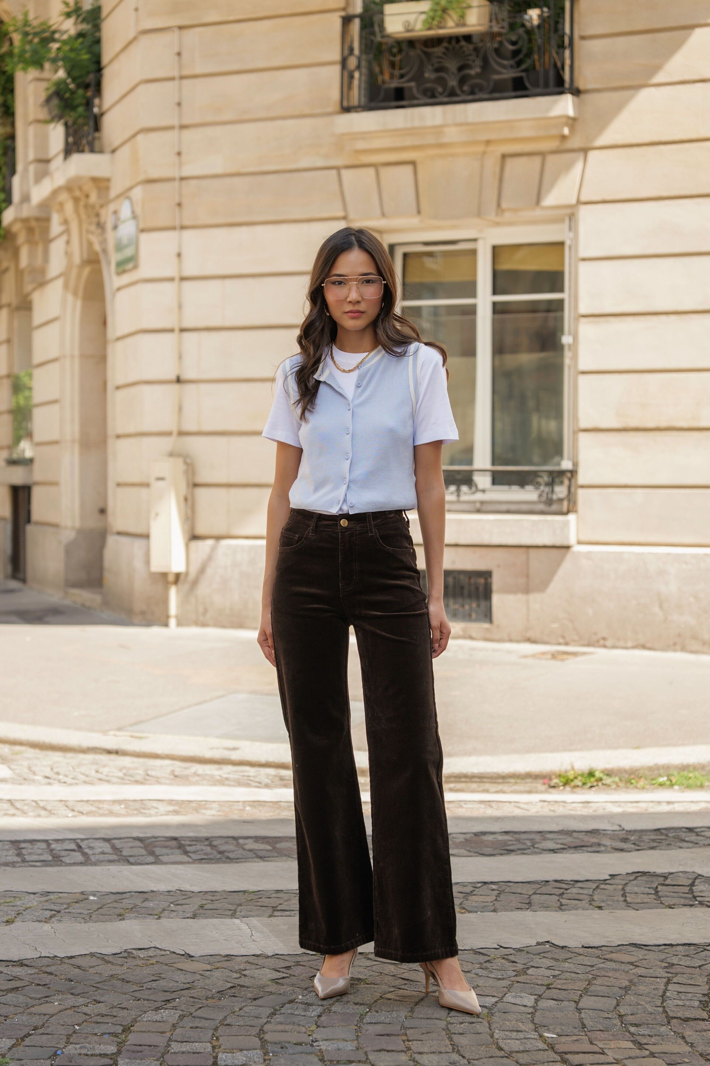 Pantaloni larghi in velluto - Ava