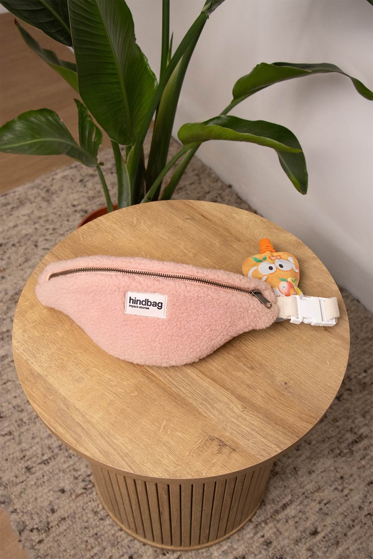 Sac banane enfant Augustin Teddy Rose poudré