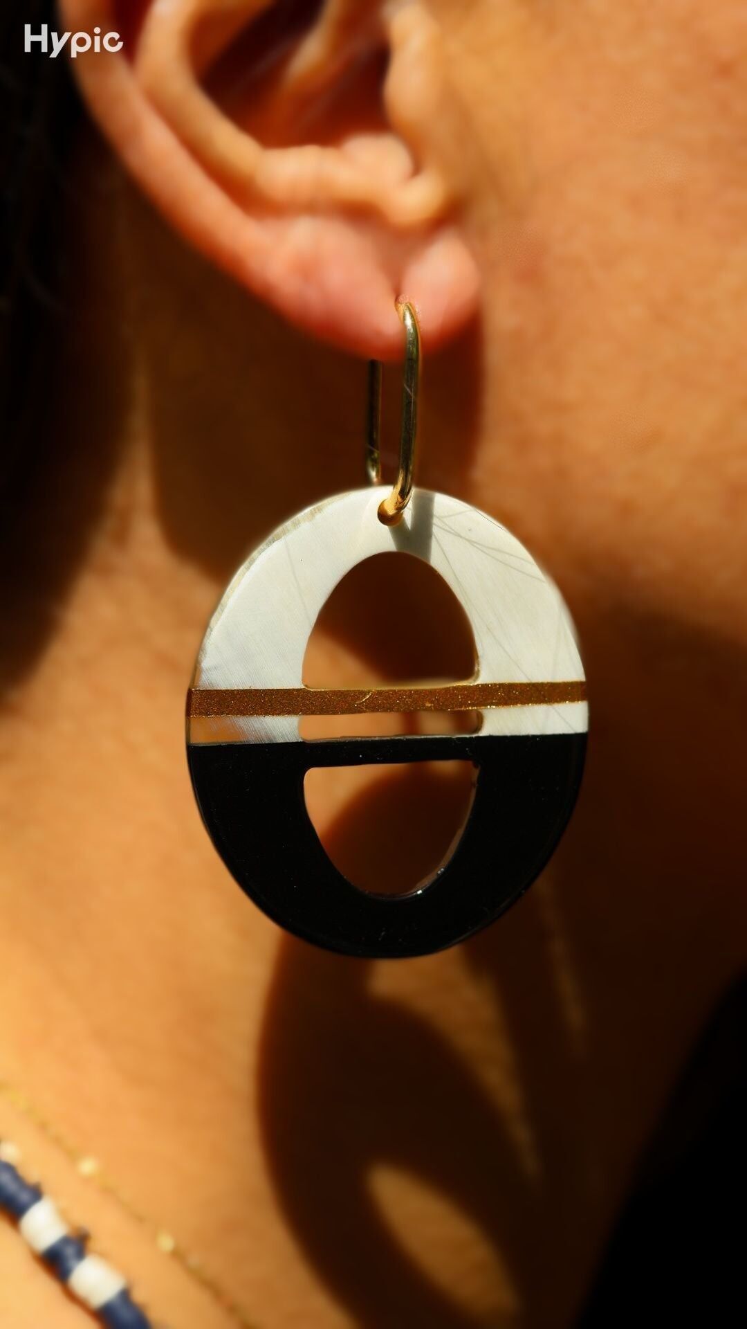 Black horn earrings - Tria Collection