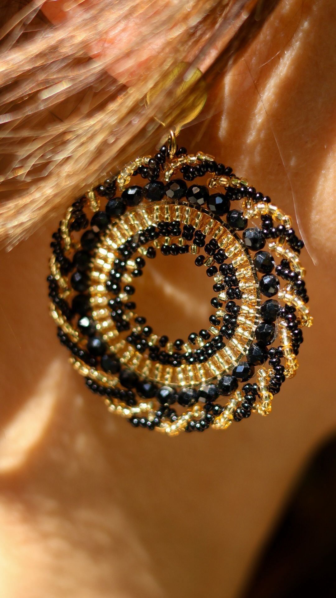 DEVI black and gold earrings
