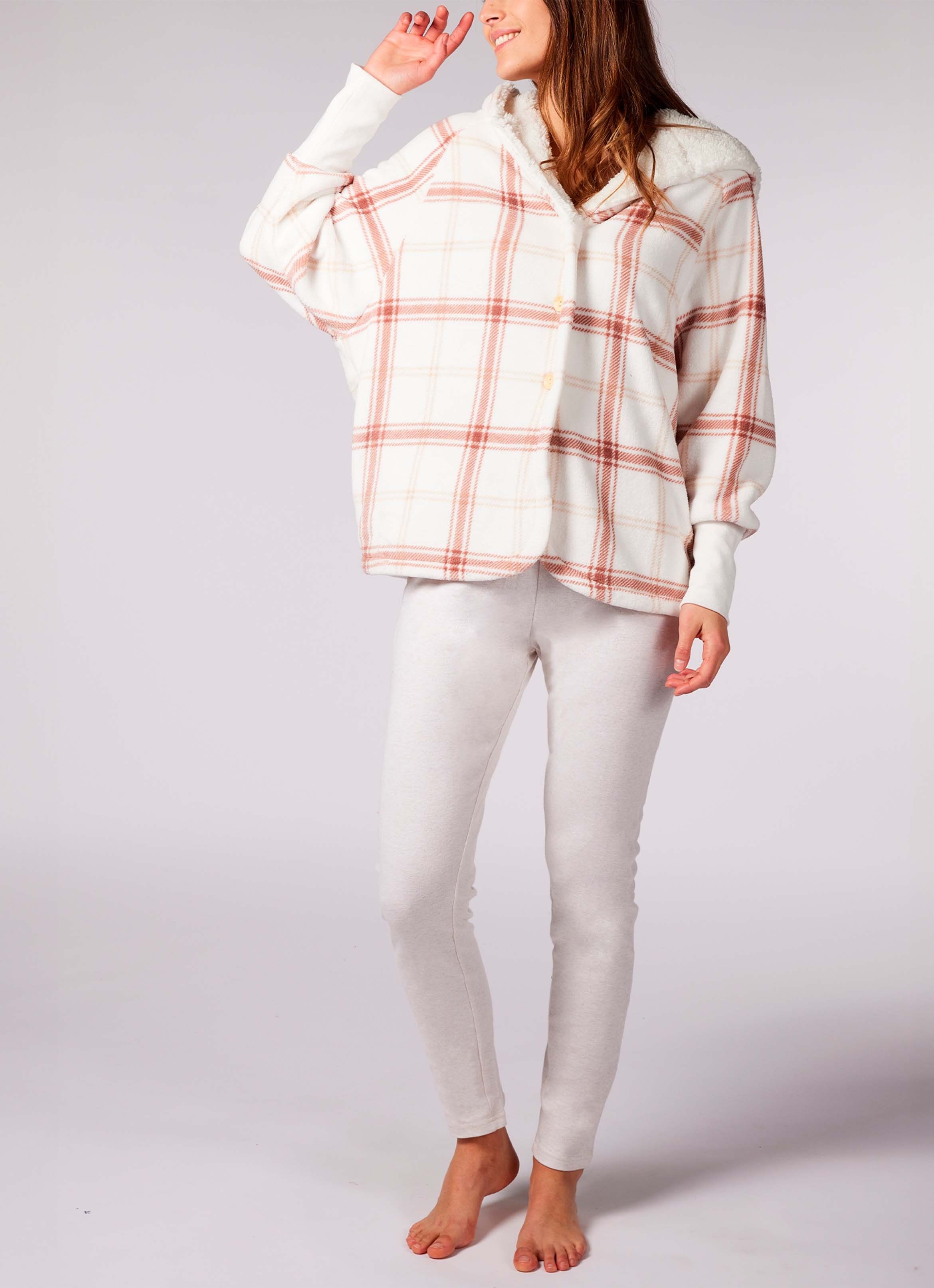 Peignoir Femme à Carreaux en Fourrure Flanelle – DODO – Réf. SF.EVEIL.RCF