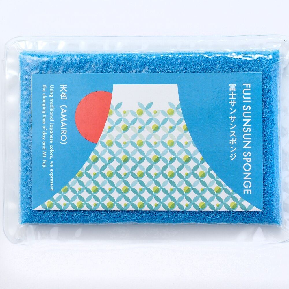 Fuji SunSun Sponge Blue, sencillez, eficacia y calidad japonesa para tu día a día (dureza estándar, ideal para uso diario - con embalaje comprimido) - Colección Sunsun Sponge / DAINICHI