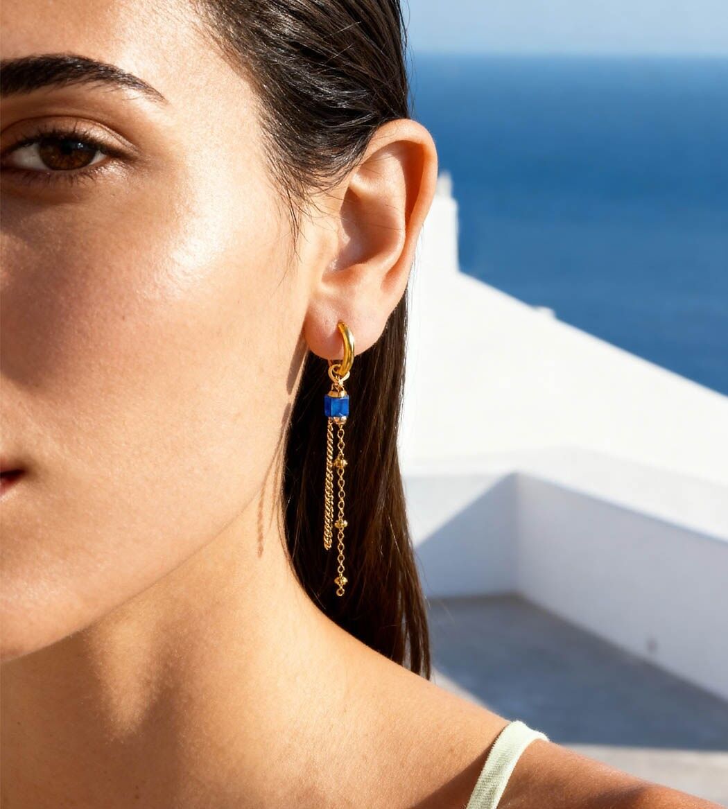 Orecchini Thalassa in lapislazzuli | Gioielli fatti a mano in Francia