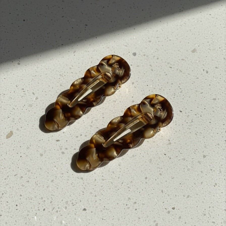 Signature Barrettes - Espresso (Pair)