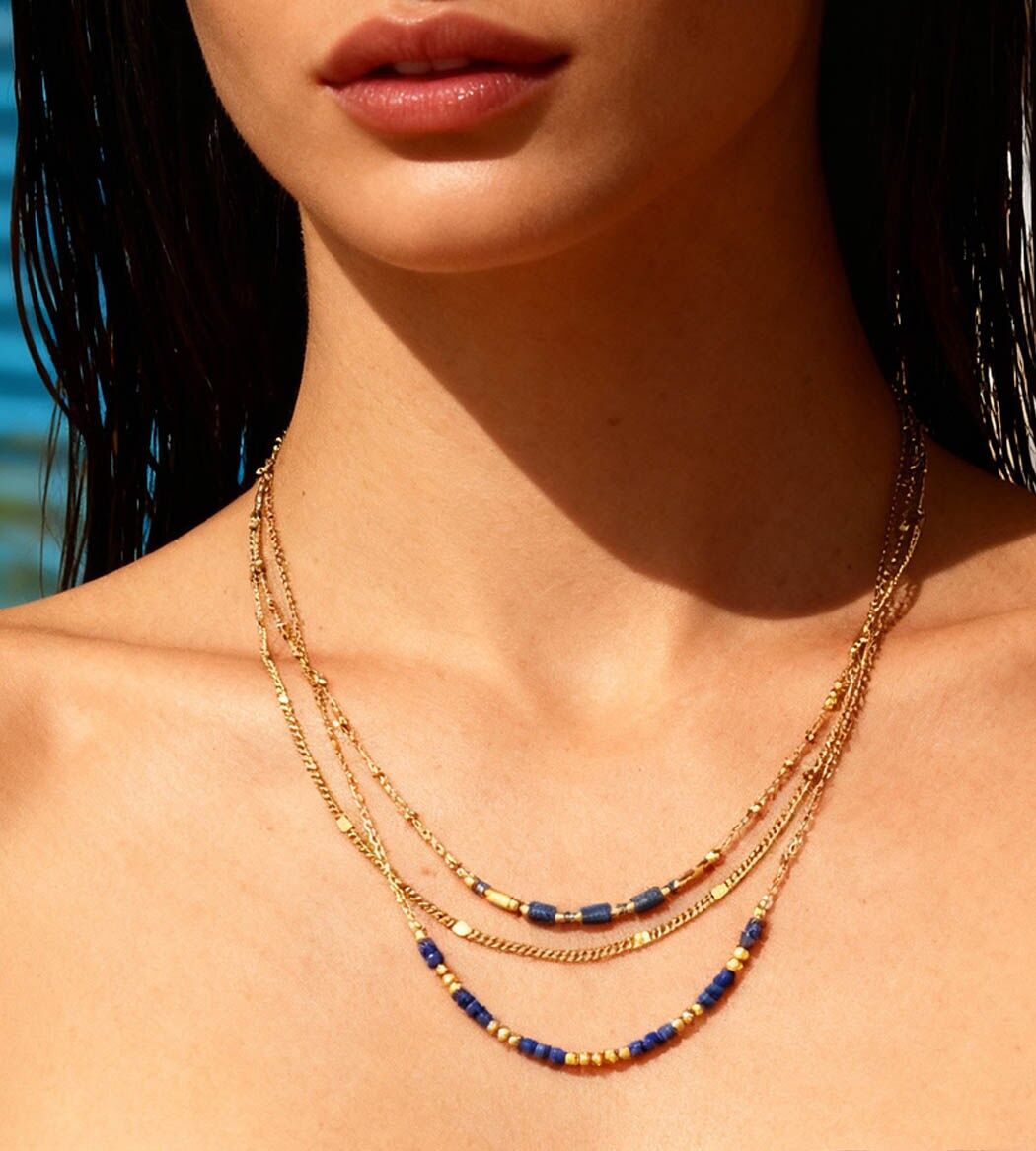 Collana multifilo di perle blu navy Chora | Gioielli fatti a mano in Francia