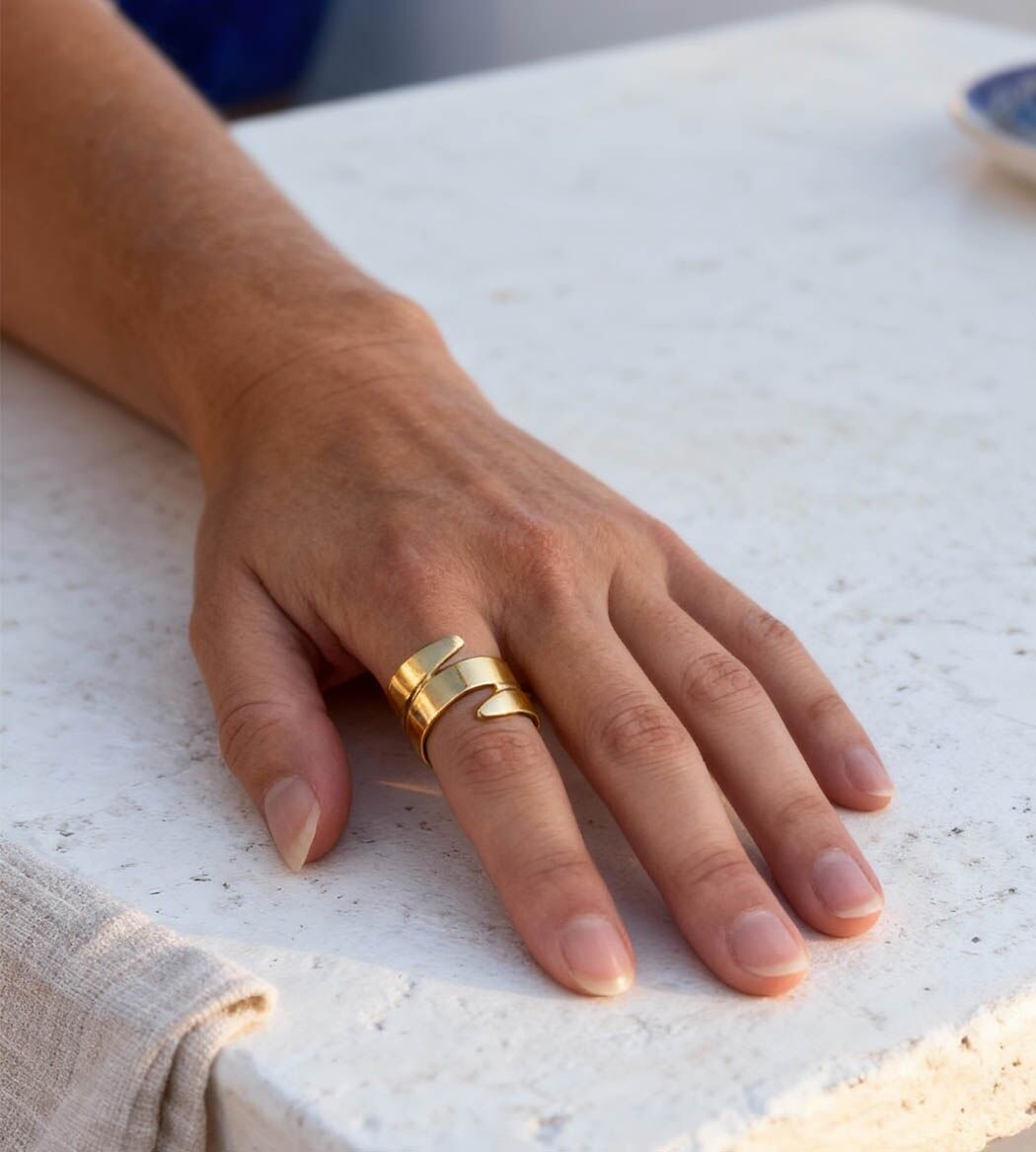 Bague dorée Meltemi | Bijoux faits main en France