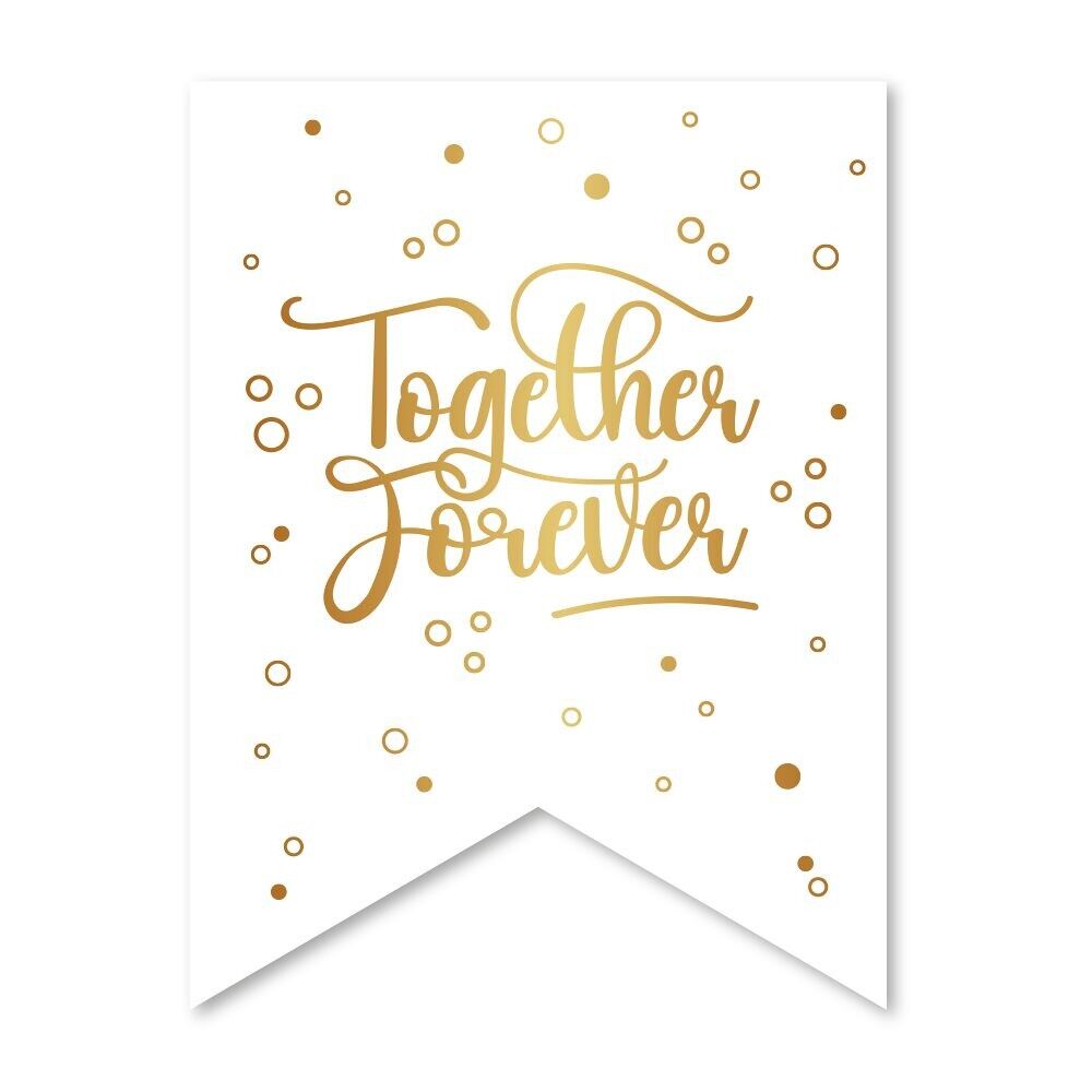 Papel para pancarta de banderín de 6 m - Juntos para siempre