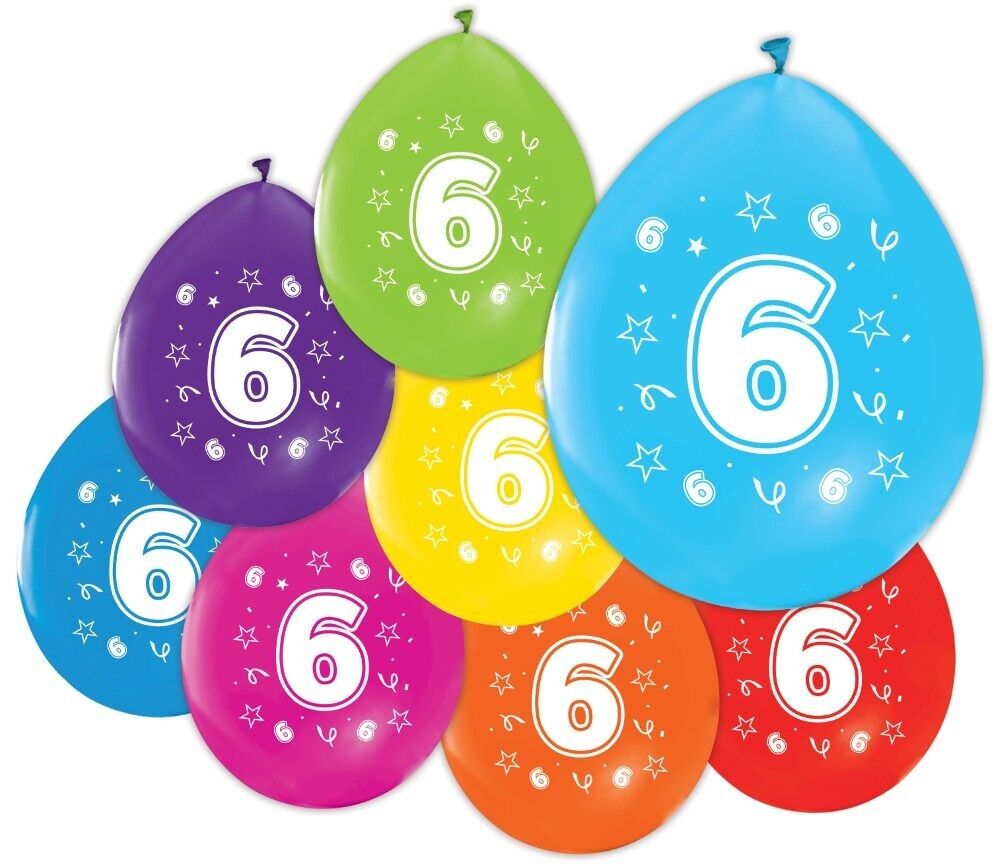 8 palloncini da 12" con stampa su 2 lati '6'