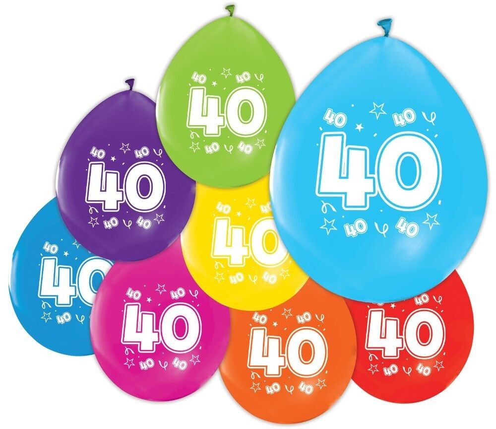 8 palloncini da 12" con stampa su 2 lati '40'