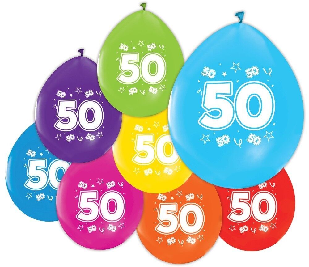 8 palloncini da 12" con stampa su 2 lati "50"