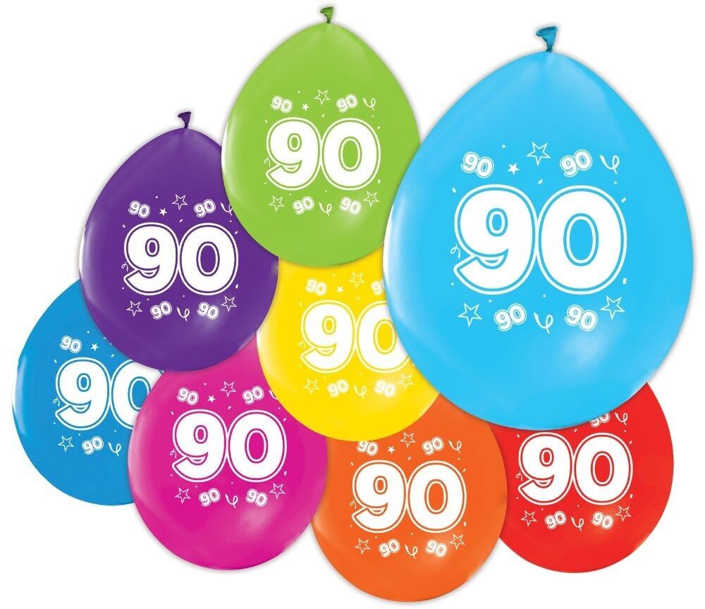 8 palloncini da 12" stampa su 2 lati '90'