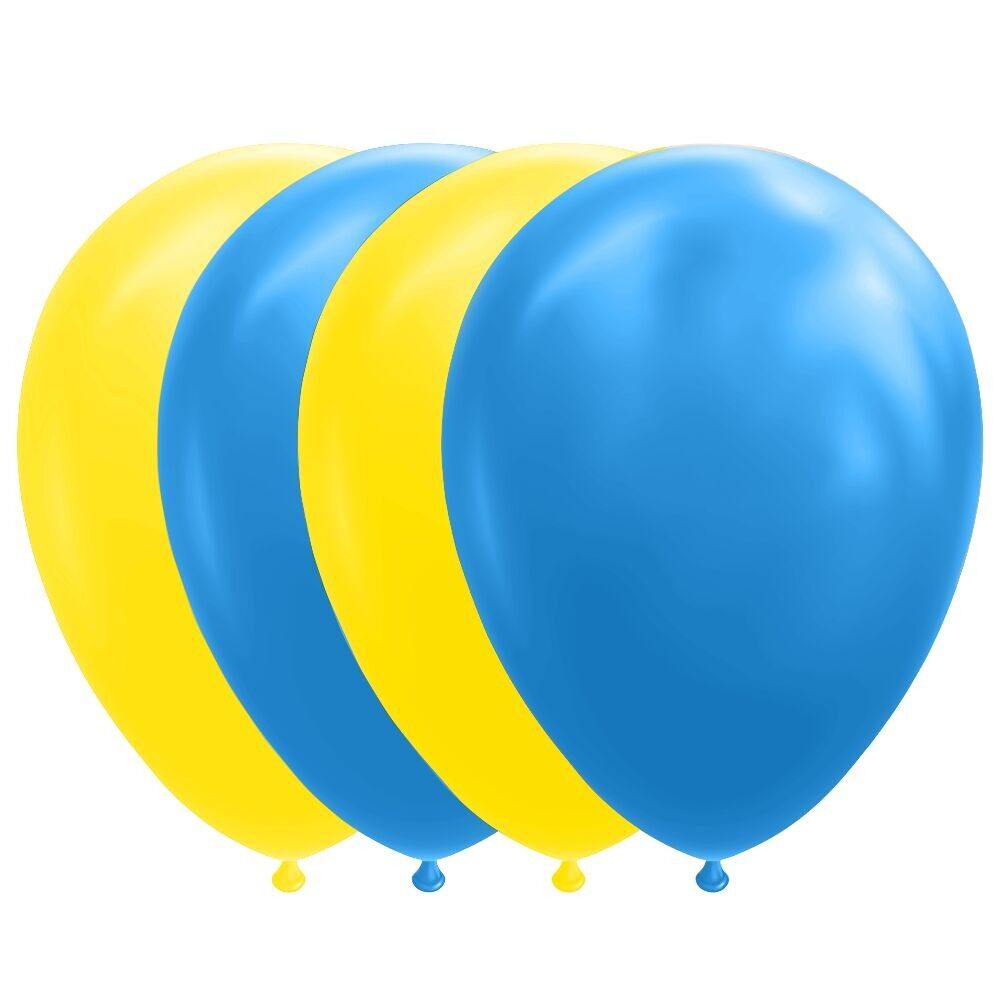 10 palloncini da 12" blu/gialli