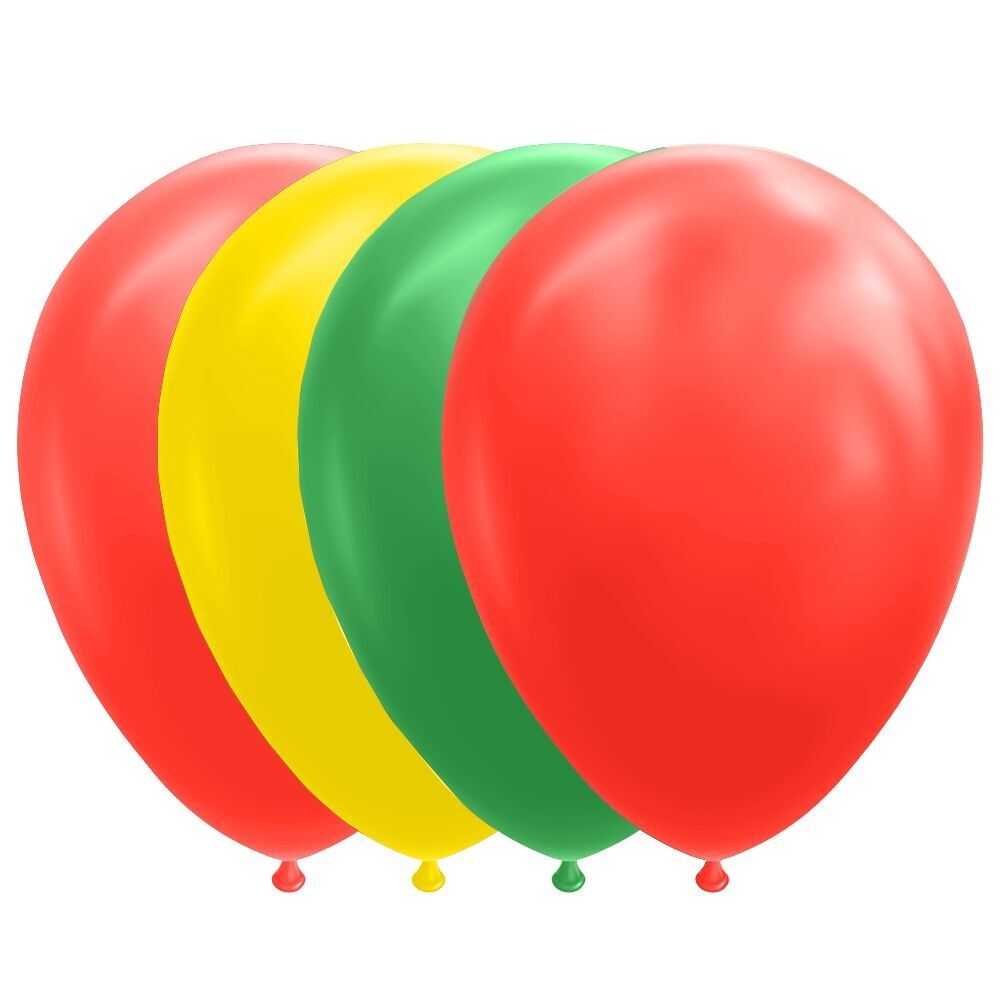10 Balloons 12" Red/Yellow/Green