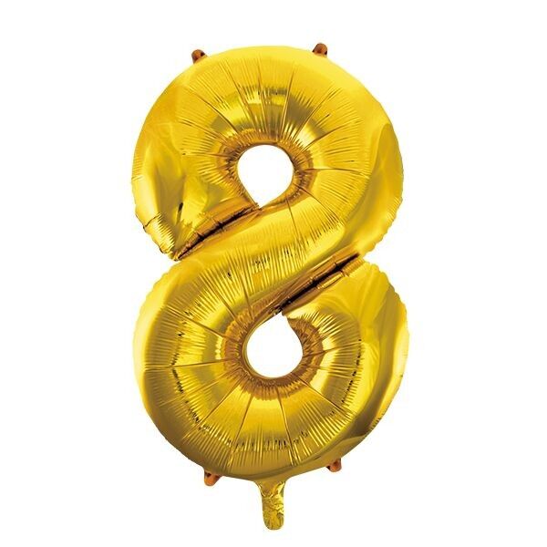 Folienballon 34" Nr. 8 gold