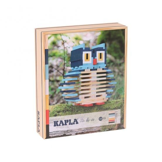 KAPLA - Coffret Chouette Nature, Bleu foncé, Bleu ciel, Blanc, Jaune, Orange, Noir
