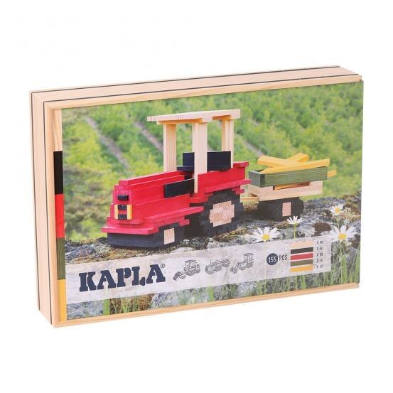 KAPLA - Coffret Tracteur Nature, Noir, Rouge, Jaune, Vert